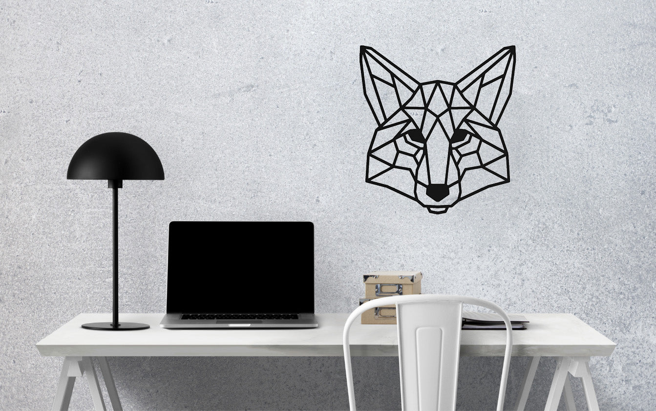 Geometrische Fuchs Wanddekoration - Eleganter 3D-Druck aus PLA Kunststoff - Moderne Tierkunst für Ihr Zuhause