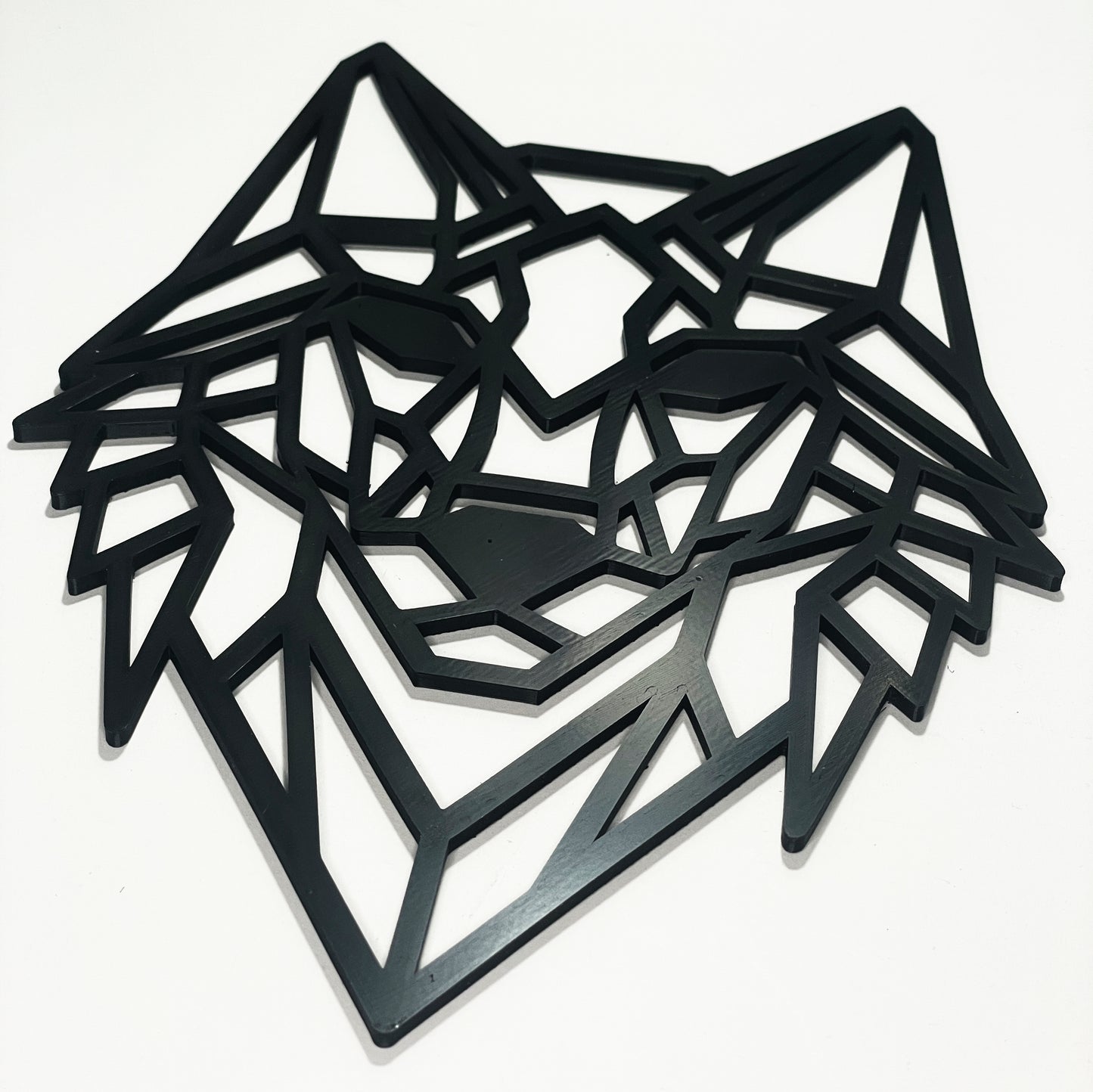 Geometrische Wolf Wanddekoration aus PLA-Kunststoff - Elegante 3D-Kunst