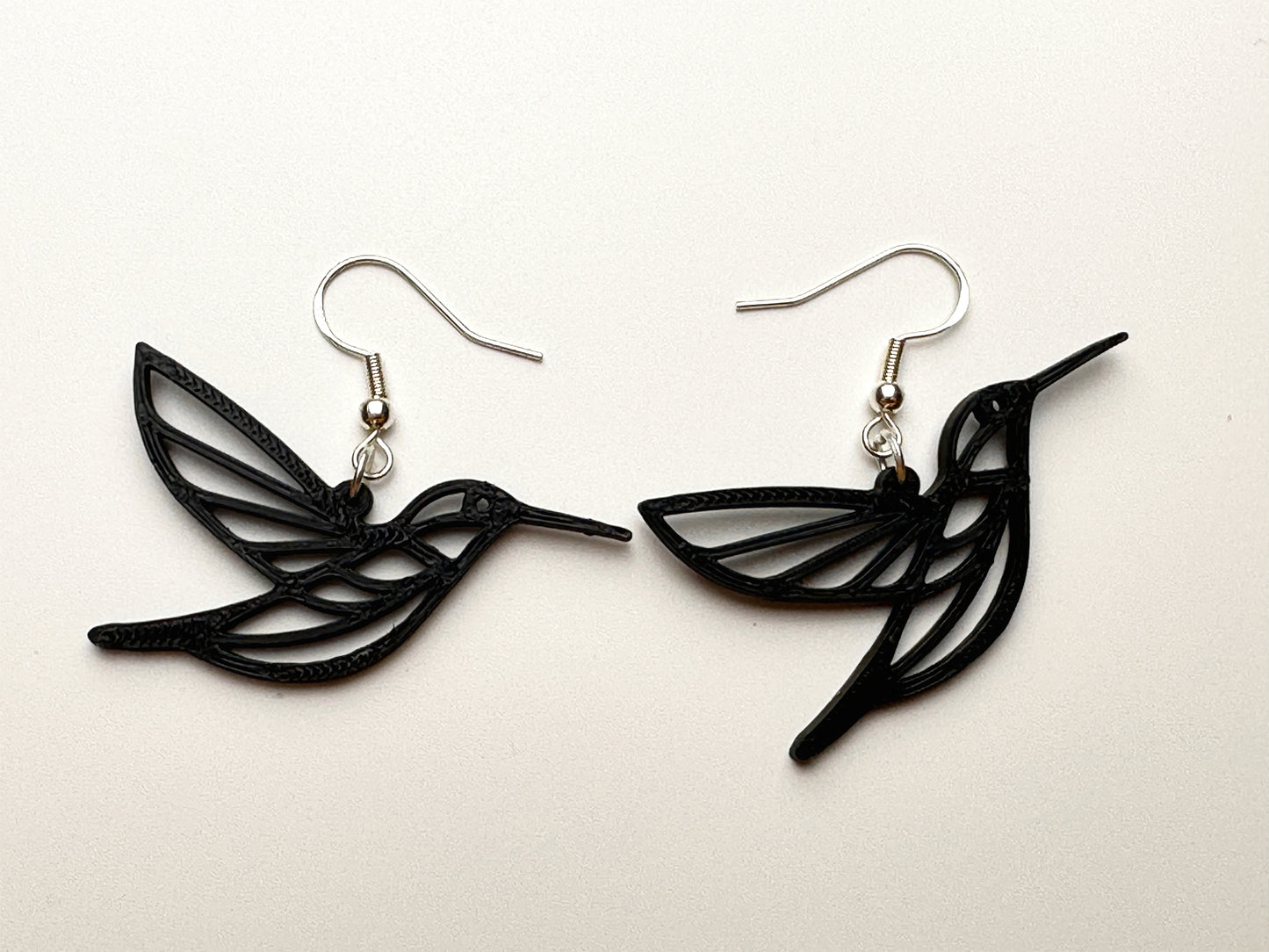 Anmutiger Kolibri - Ohrringe 3D-gedruckt aus PLA-Kunststoff!