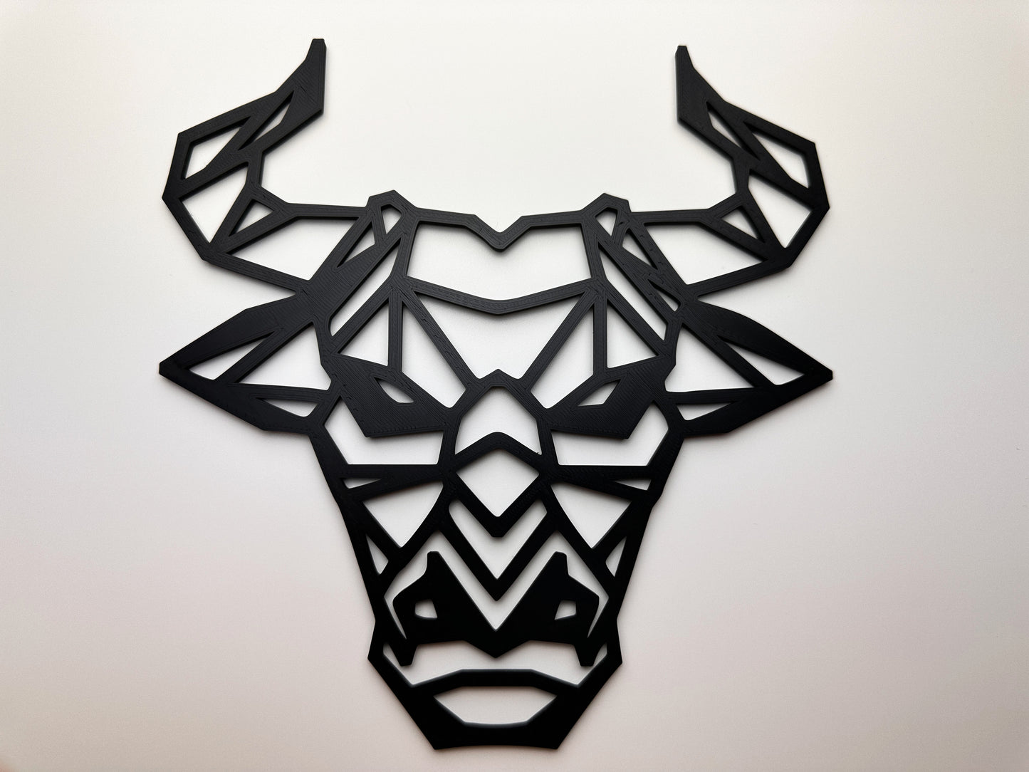 Kraftvolle Wanddekoration Stier - 3D-gedruckt aus PLA-Kunststoff!