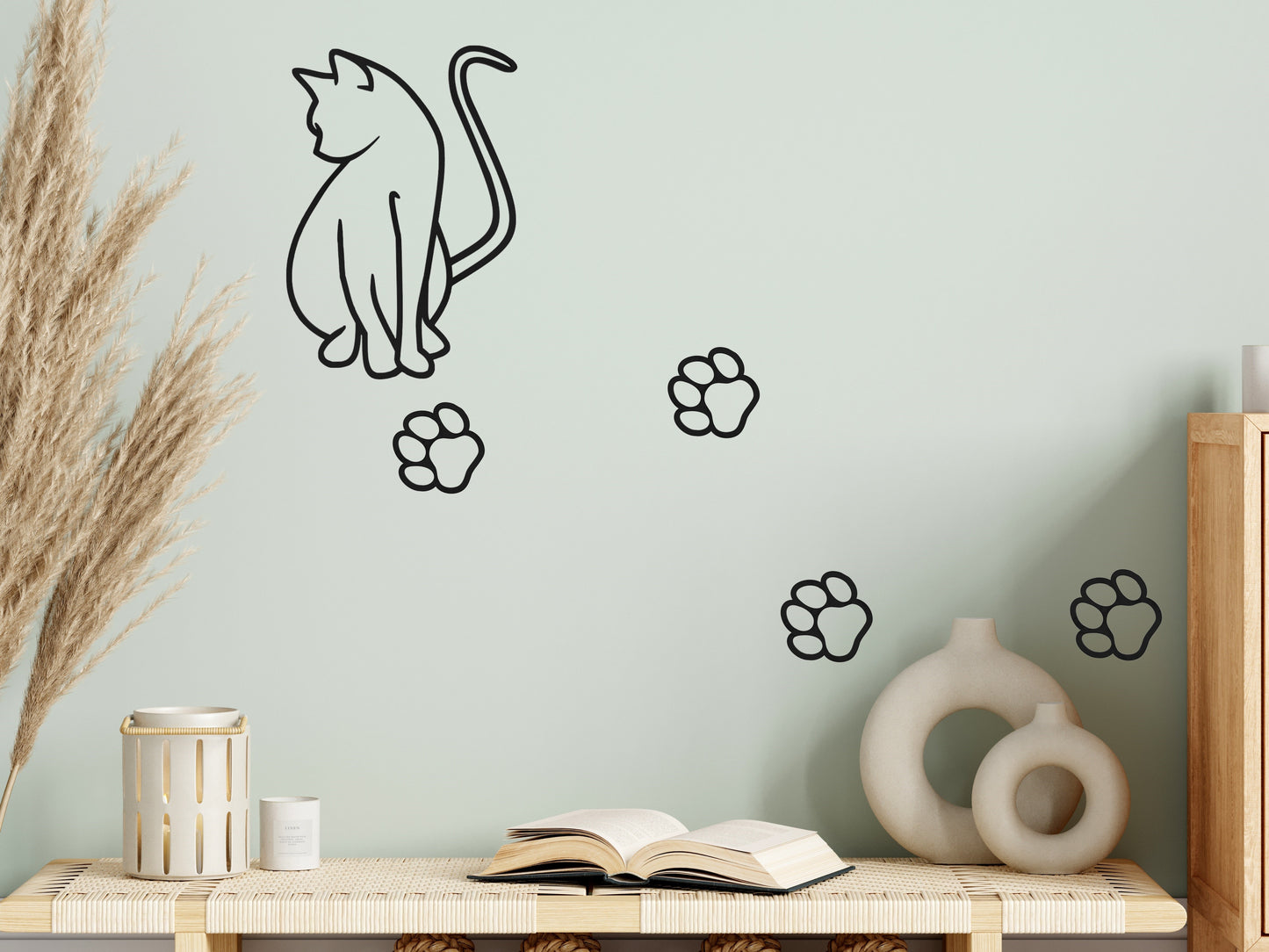 Katzenzauber an der Wand: 3D-gedruckte Katzenpfoten Wanddekoration - Wählen Sie aus 5 Farben!