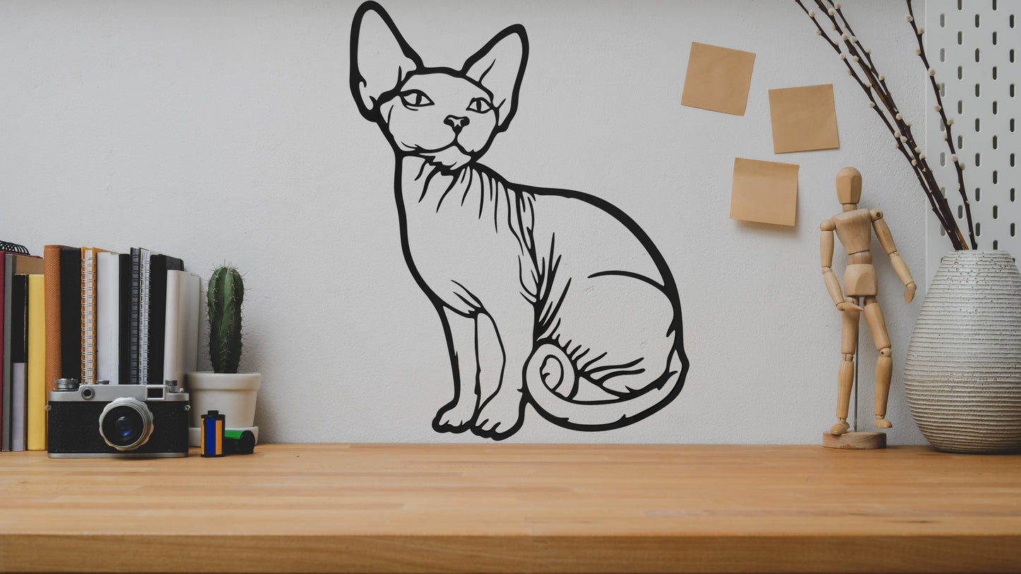 Mystische Sphynx Katze - 3D-gedruckte Wanddekoration aus PLA-Kunststoff!
